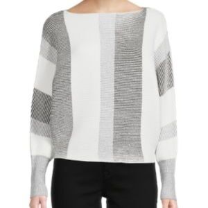 Philosophy Black and White Striped Sweater